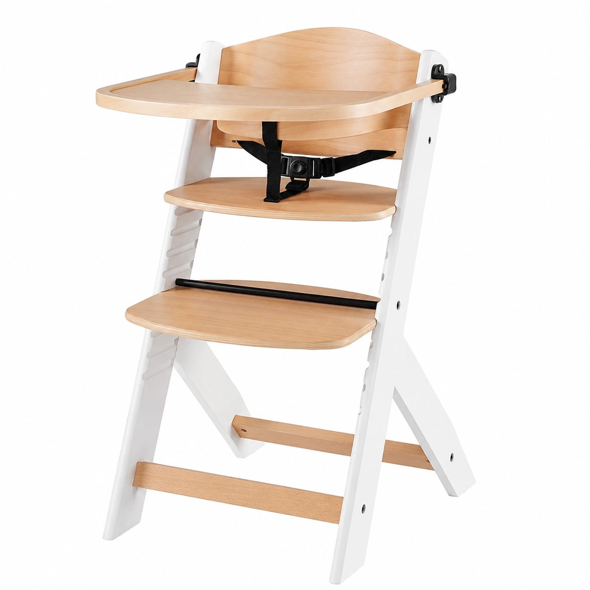Chaise, coloris blanc et naturel, pour la salle à manger ou la cuisine