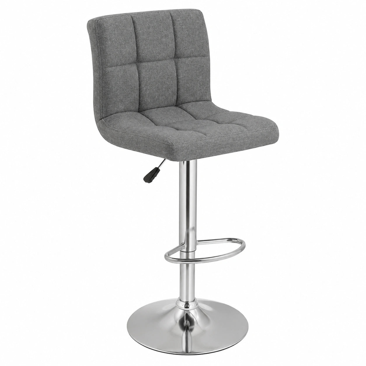Chaise, réglable, rembourré, en acier et tissu, 38 x 43,5 x 115 cm, coloris gris, pour la salle à manger ou la cuisine