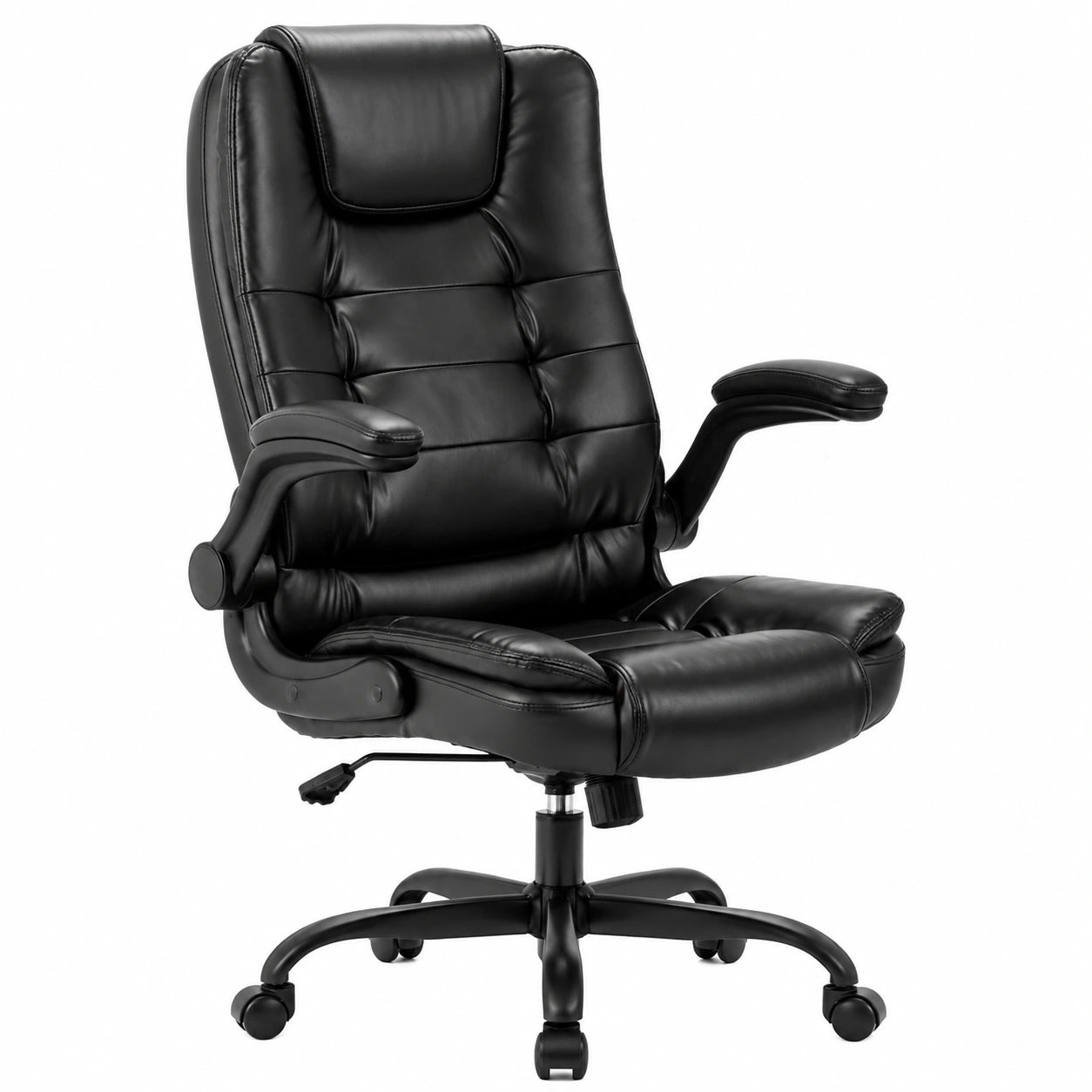 Bureau, réglable, en cuir, coloris noir, pour l’espace de travail
