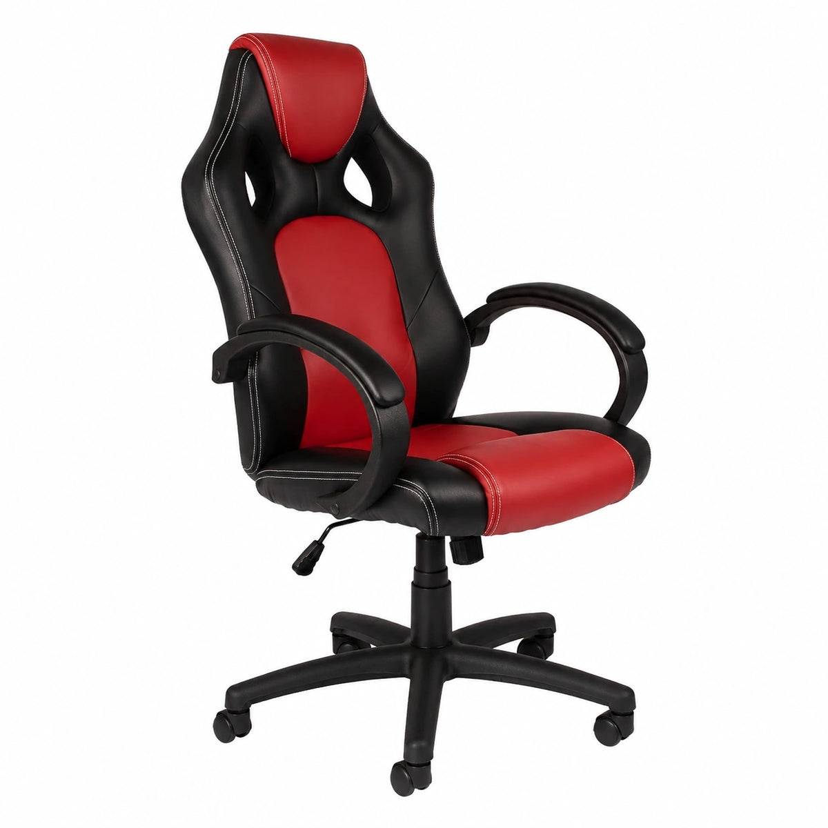 Bureau, en cuir, coloris noir et rouge, pour l’espace de travail