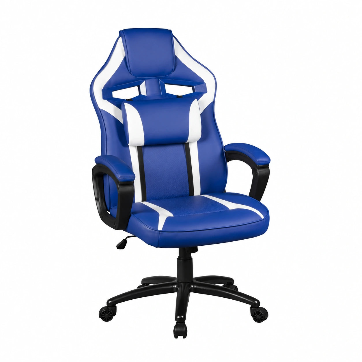 Bureau, en cuir, coloris blanc et bleu, pour l’espace de travail