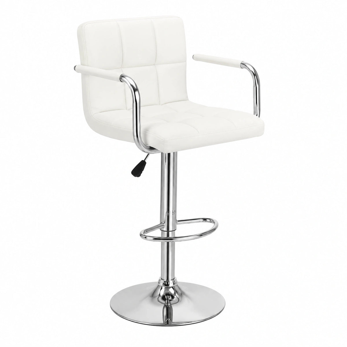 Chaise, réglable, en similicuir et cuir, coloris blanc, pour la salle à manger ou la cuisine