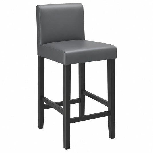 Chaise, en similicuir et cuir, coloris gris, pour la salle à manger ou la cuisine