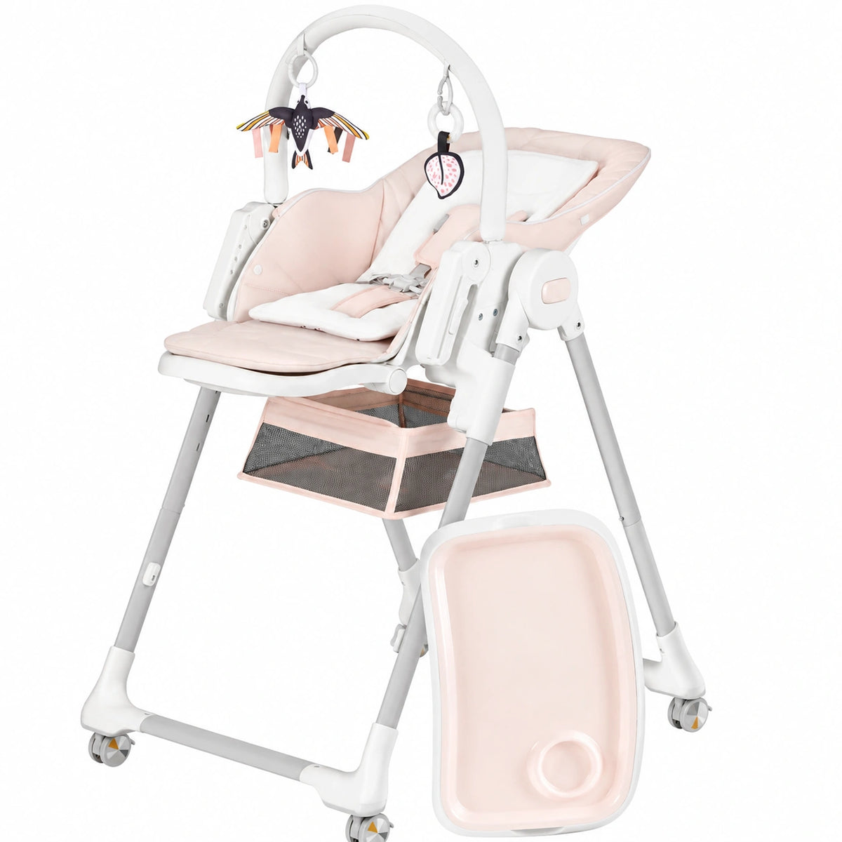 Chaise longue, pliable, réglable, coloris rose, pour la terrasse ou le jardin