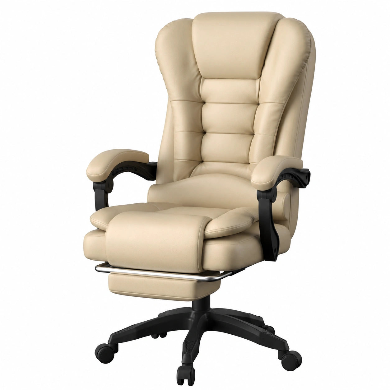 Bureau, inclinable, réglable, rembourré, en similicuir et cuir, coloris beige, pour l’espace de travail