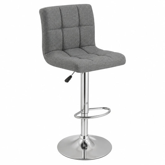 Chaise, réglable, rembourré, en acier et tissu, 38 x 43,5 x 115 cm, coloris gris, pour la salle à manger ou la cuisine